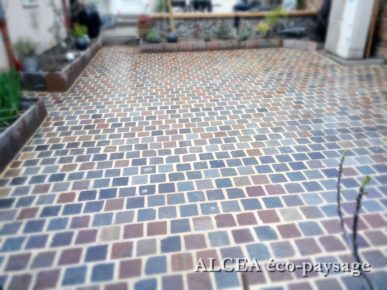 carrelage en vert et bleu