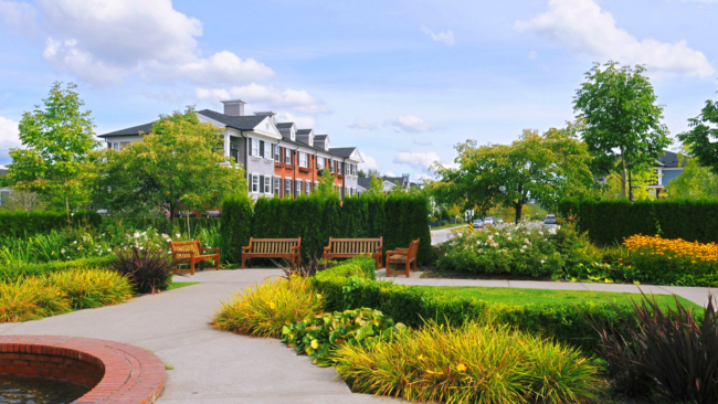 espaces verts d'une grande maison